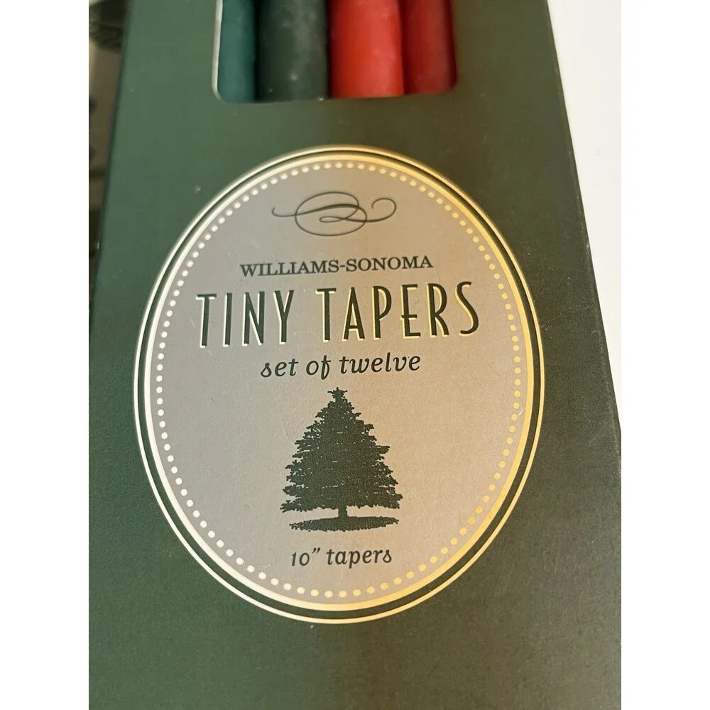 Williams Sonoma Floating Peppermint Candy Candles 5pc & 10” Tiny Tapers 12pc